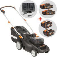 Worx Nitro WG737E - Tagliaerba a batteria 2x20V/4Ah + in omaggio 2x20V/4Ah - Taglio 37cm - Scegli tra più configurazioni