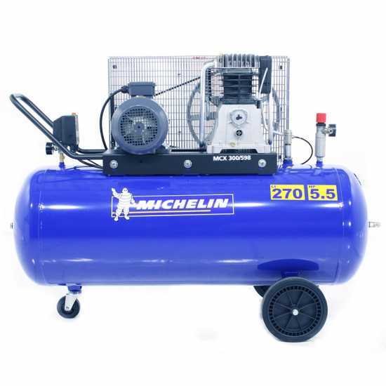 Michelin MCX 300 598 - Compressore aria elettrico a cinghia - Motore 5.5 HP - 270 lt