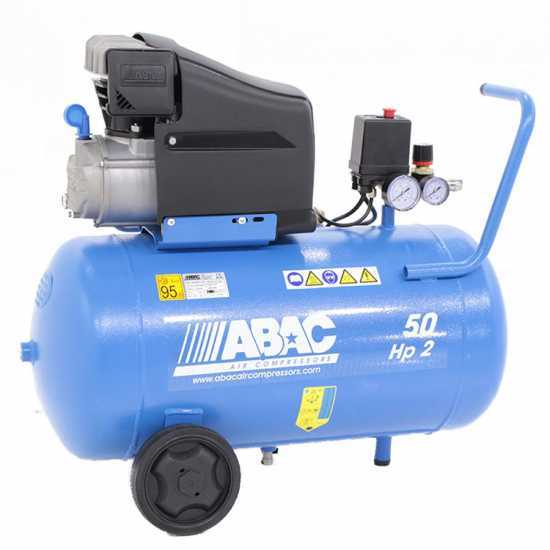 ABAC MONTECARLO L20 - Compressore aria elettrico monofase, oil-less - Motore 2 HP - 50 lt
