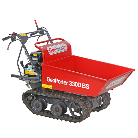 GeoTech Pro GeoPorter 330D BS - Motocarriola cingolata cassone dumper con 4 rulli - 300Kg