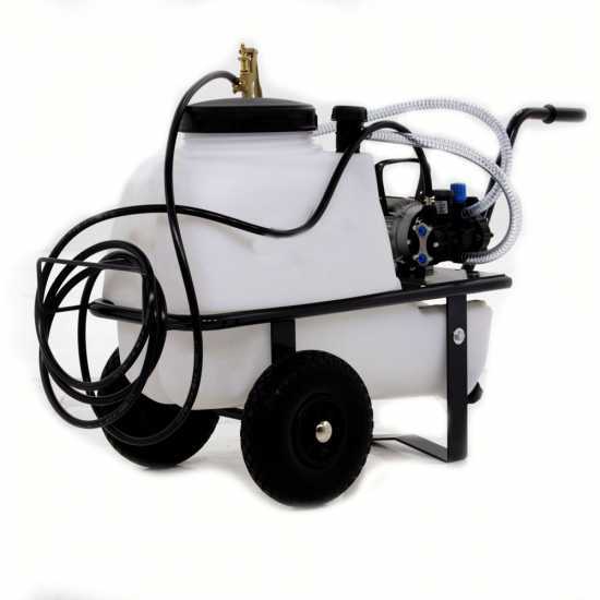 Kit motopompa irrorazione - Pompa Comet MC18 con motore elettrico con carrello e serbatoio 50L