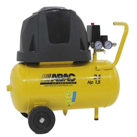 Abac Pole Position B15 - Compressore aria  elettrico carrellato - Motore 1.5 HP - 24 lt oilless