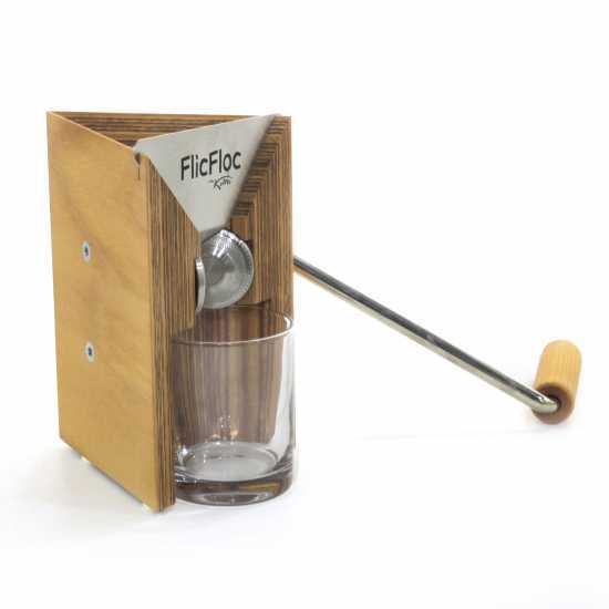 Komo Flic Floc 100g - Fioccatrice manuale in faggio multiplex con rulli conici in acciaio inox