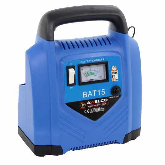 Awelco BAT 15 - Caricabatterie auto portatile - alimentazione monofase - batterie 12/24V