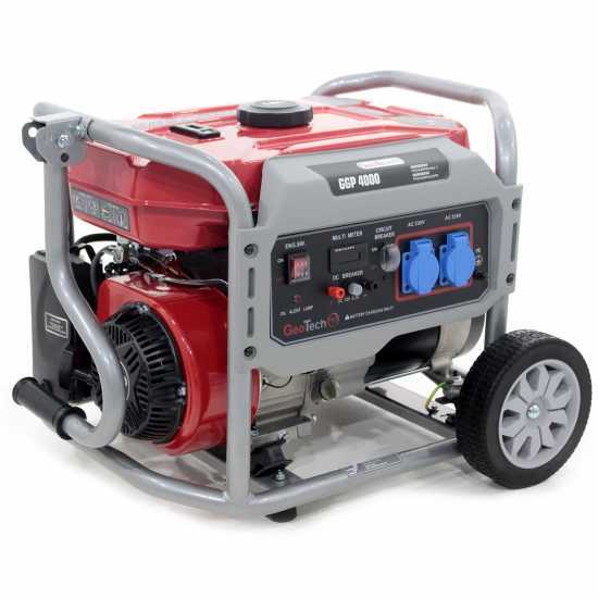 GeoTech-Pro GGP 4000 - Generatore di corrente carrellato con AVR 3.6 kW - Continua 3.2 kw Monofase