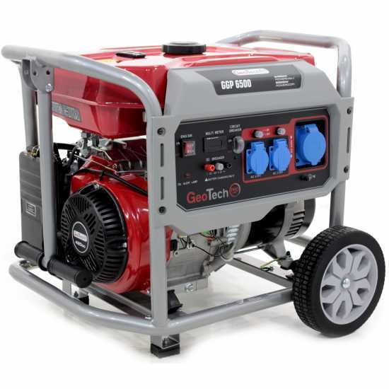 GeoTech-Pro GGP 6500 - Generatore di corrente carrellato con AVR 5.4 kW - Continua 5 kw Monofase