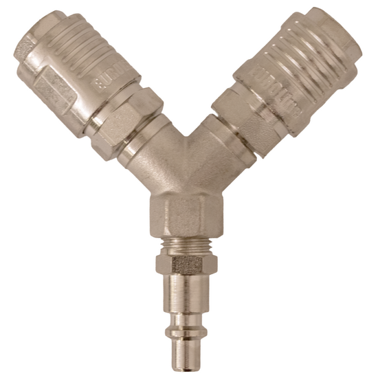 Raccordo rapido ad "Y" (dotato di 2 uscite rapide femmina)