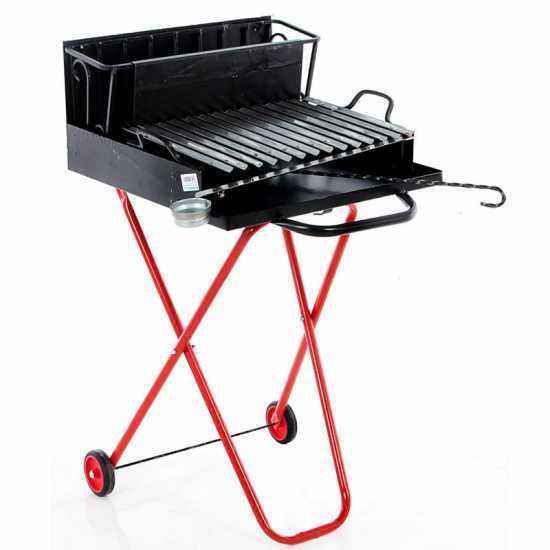 Pegoraro Angelo 142 Small - Barbecue portatile a legna e carbone - Pieghevole