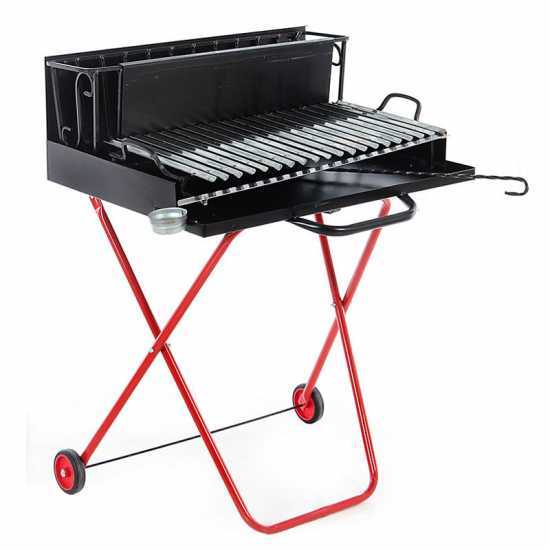 Pegoraro Angelo 214 Medium - Barbecue portatile a legna e carbone - Pieghevole