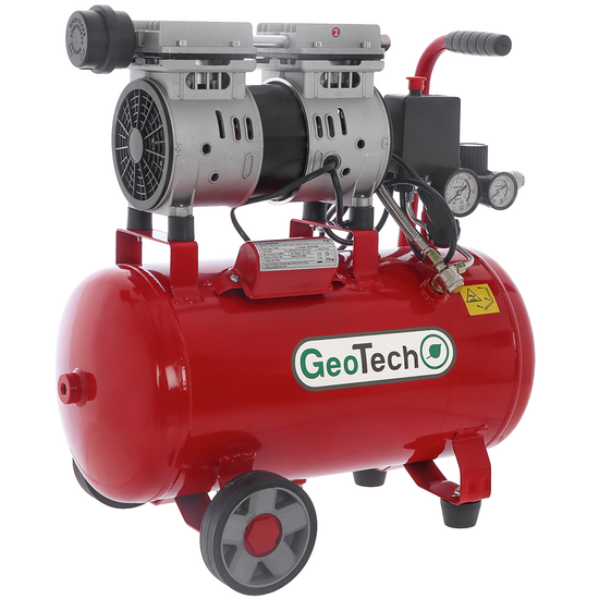 GeoTech S-AC 24.8.10 - Compressore aria elettrico silenziato 24 lt oilless - Motore 1 hp