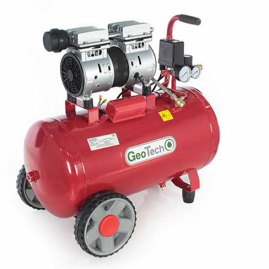 GeoTech S-AC 50.8.10 - Compressore aria elettrico silenziato 50 lt oilless - motore 1 HP