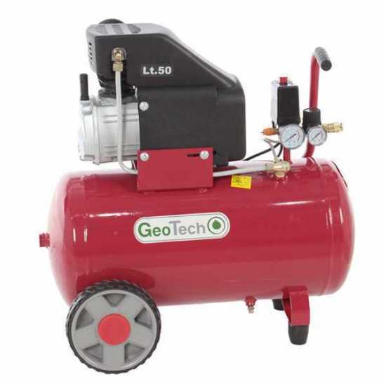 GeoTech AC 50.8.20 - Compressore aria elettrico 50 lt aria compressa - Motore 2 HP