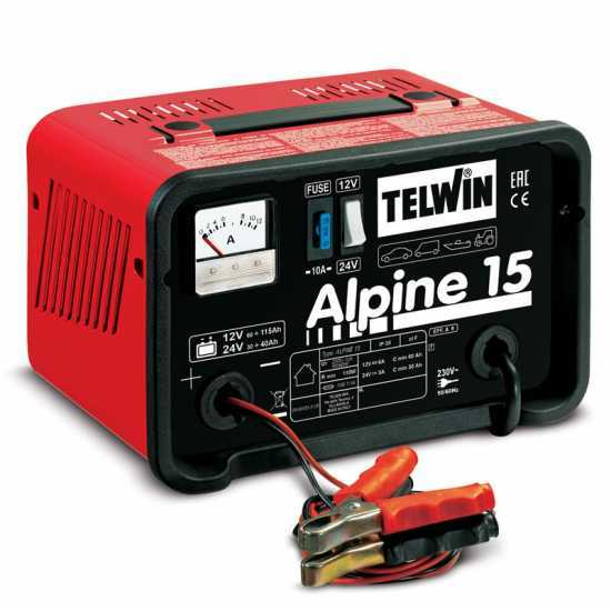 Telwin Alpine 15 - Caricabatterie - batterie WET con tensione 12/24V - monofase