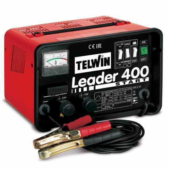 Telwin Leader 400 Start - Caricabatterie auto e avviatore - batterie WET/START-STOP 12/24V