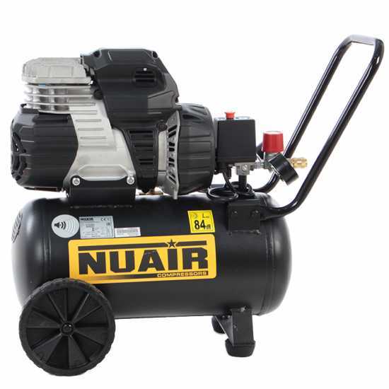 Nuair Sil Air 244/24 - Compressore aria elettrico monofase silenziato, oil-less  - Motore 1.5 HP - 24 lt
