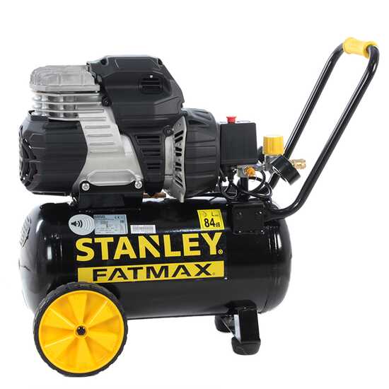 Stanley Sil Air 244/24  - Compressore aria elettrico monofase silenziato, oil-less - Motore 1.5 HP - 24 lt