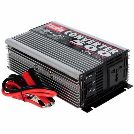 Telwin Converter 500 - Convertitore di corrente inverter da 12V DC a 230V AC - potenza 500 W