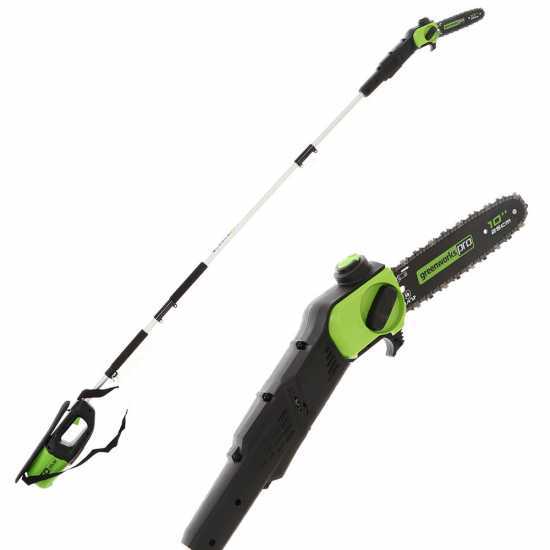 Greenworks GD60PS - Potatore a batteria a spalla su asta di prolunga - Batteria 60V 2Ah