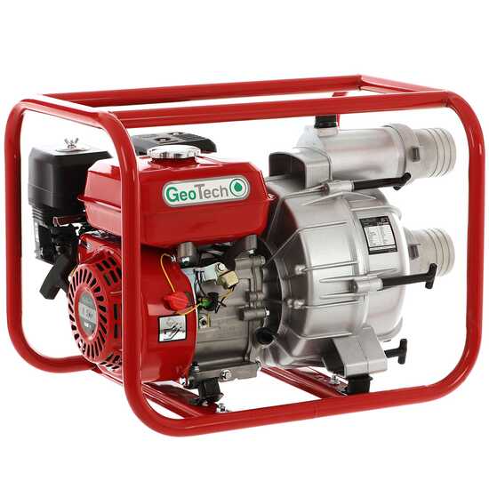 Motopompa a scoppio GeoTech LTP80 per acque nere sporche con raccordi da 80 mm