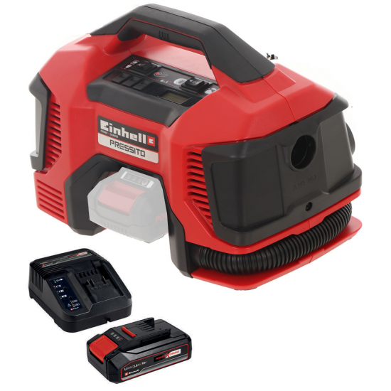 Einhell PRESSITO TE-AC 18/11 LiAC - Compressore aria a batteria compatto portatile - 2.5Ah 18V