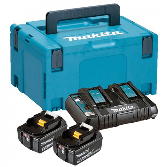 Caricabatteria Makita +  2 batterie 18V 5ah con valigetta