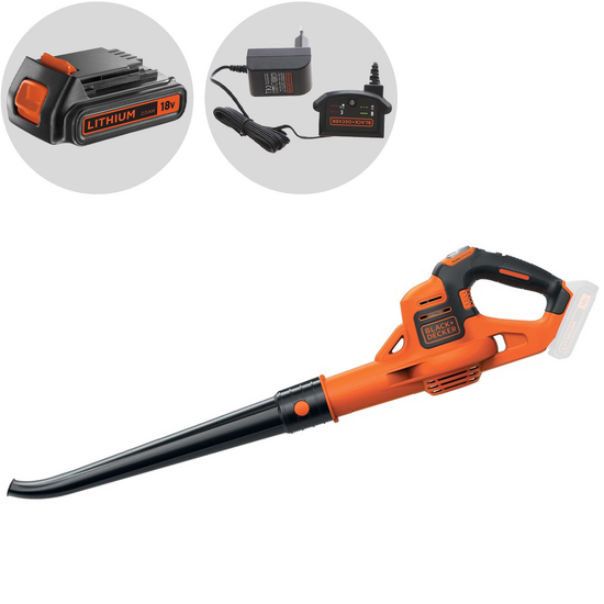 Black &amp; Decker GWC1820PC-QW - Soffiatore a batteria - PowerCommand 18V 2Ah
