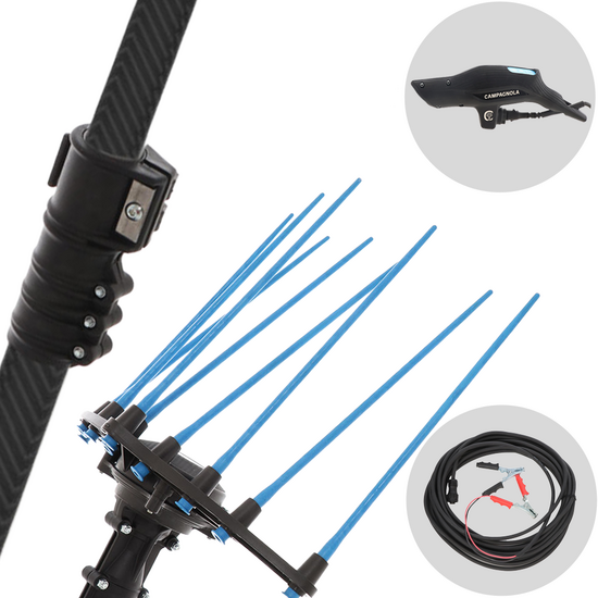 Campagnola HERCULES 58V - Abbacchiatore elettrico a batteria tipo auto con cavo in dotazione - Asta telescopica in carbonio 235/320 cm
