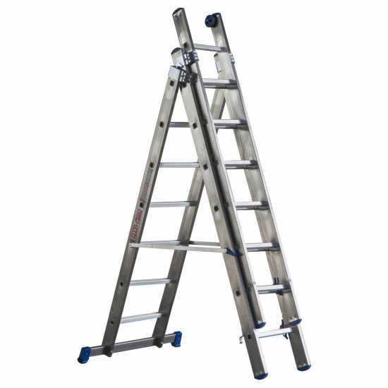 Marchetti Azzurra A3 21112, 3x7 gradini, 5 m - Scala in alluminio allungabile - Altezza stimata operativa 6 m