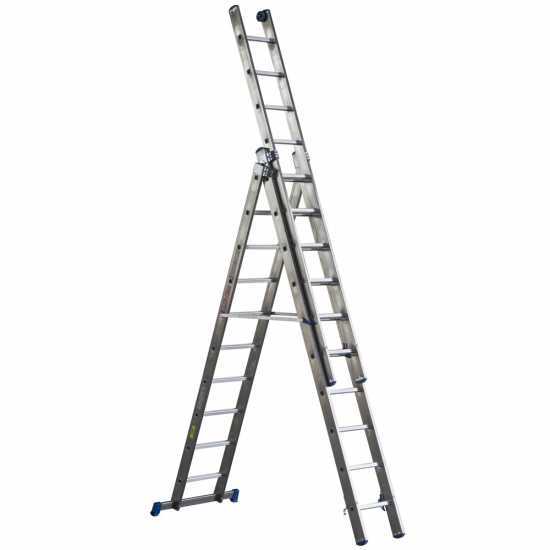 Marchetti Azzurra A3 A310, 3x10 gradini, 7.55 m - Scala in alluminio allungabile - Altezza stimata operativa 8.55 m