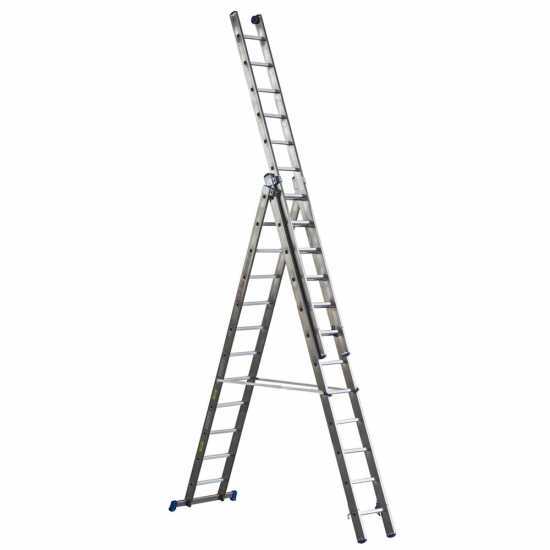 Marchetti Azzurra A3 A312, 3x12 gradini, 8.65 m - Scala in alluminio allungabile - Altezza stimata operativa 9.65 m