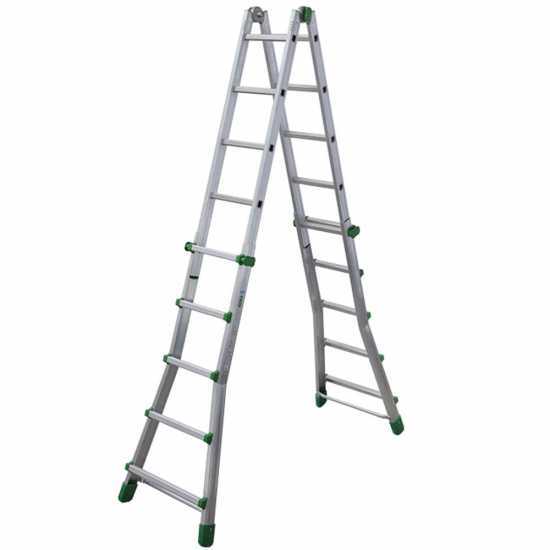 Facal Eurobriko 16 BK/4, 2x10 gradini, 5.12 m - Scala in alluminio telescopica - Altezza stimata operativa 6.05 m