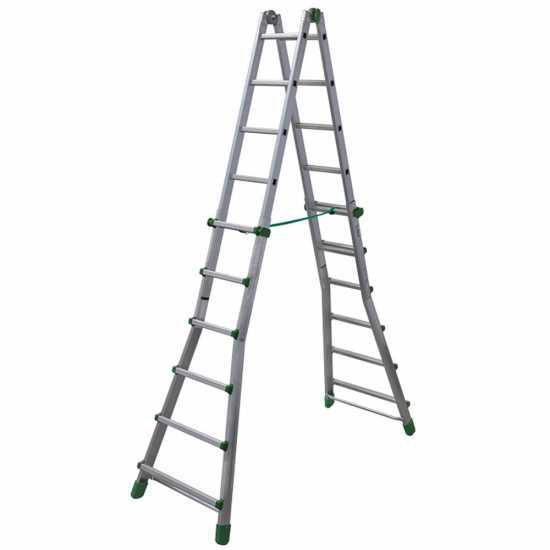 Facal Eurobriko 16 BK/5, 2x12 gradini, 5.70 m - Scala in alluminio telescopica - Altezza stimata operativa 6.60 m