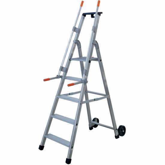 Facal Mayorà Tecnoscala QM-5, 5 gradini, 1.82 m - Scala da lavoro con ruote e maniglie - Altezza stimata operativa 2.92 m