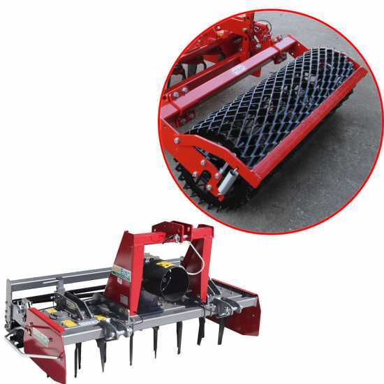 Erpice rotante RH190 - Larghezza di lavoro 190 cm - 18 lame - Serie media con rullo a rete