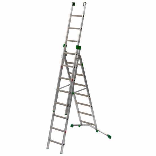 Facal Super Prima P260-3, 7+8+8 gradini, 5.40 m - Scala in alluminio trasformabile - Altezza stimata operativa 6.30 m