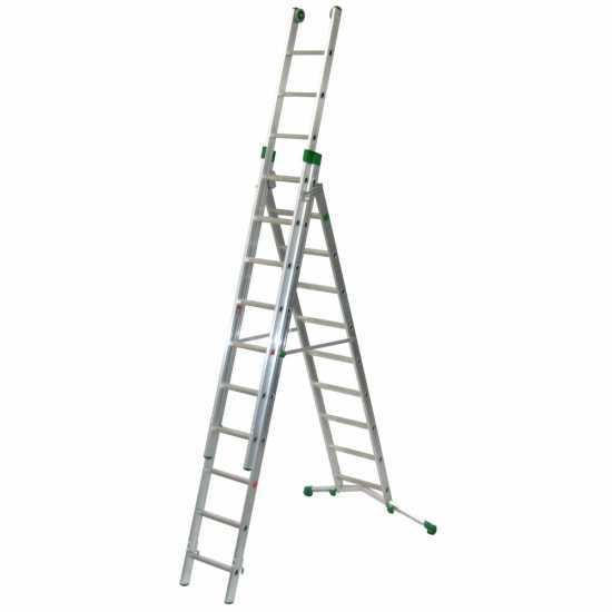 Facal Super Prima P320-3, 9+10+10 gradini, 7.20 m - Scala in alluminio allungabile - Altezza stimata operativa 8.20 m