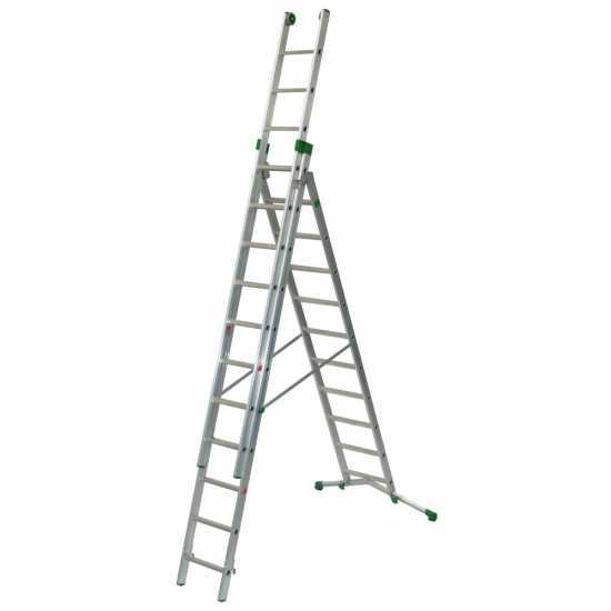 Facal Super Prima P350-3, 10+11+11 gradini, 8.10 m - Scala in alluminio allungabile - Altezza stimata operativa 9.10 m