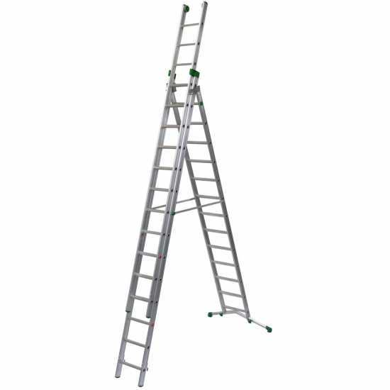 Facal Super Prima P450-3, 13+14+14 gradini, 10.80 m - Scala in alluminio allungabile - Altezza stimata operativa 11.70 m