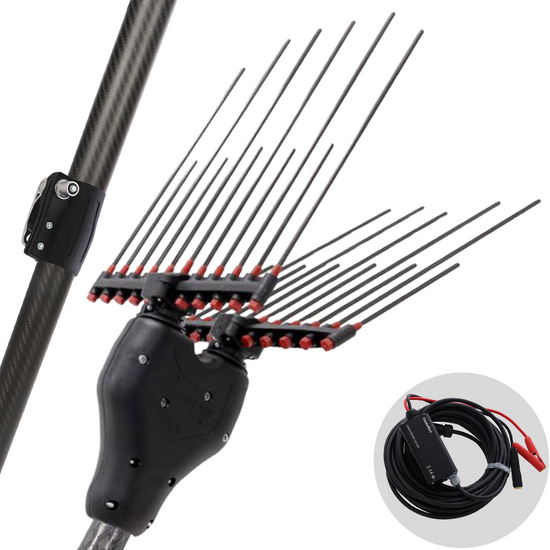 Castellari Tornado Carbon L V3 - Abbacchiatore elettrico a batteria tipo auto con cavo in dotazione - Asta telescopica in carbonio 230/330 cm