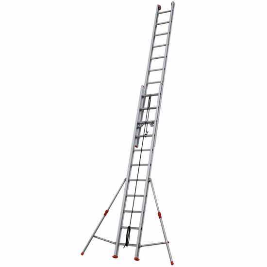 Facal Roller, 2x11 gradini, altezza 5.9 mt - Scala a rotaia con fune in alluminio