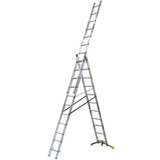 Gierre G-LEVEL AL435GL, 3x11 gradini, 6.90 m - Scala in alluminio - Altezza stimata operativa 7.60 m