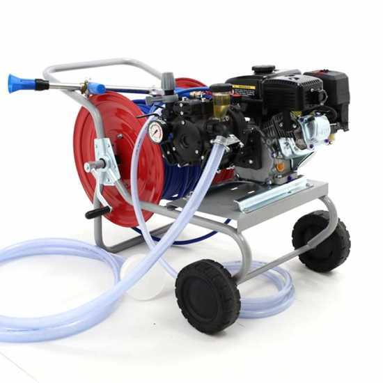 Pompa irrorazione a scoppio carrellata Comet APS 41 motore benzina Loncin 5,5 HP