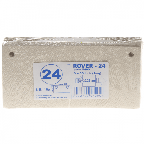 Tipo 24 - Cartoni filtranti Rover per pompe con filtro Pulcino - 20x10 cm - 10 pezzi