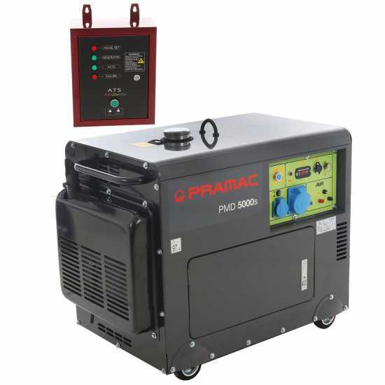 Pramac PMD5000s - Generatore di corrente silenziato diesel con AVR 5 kW - Continua 4.2 kW Monofase + ATS