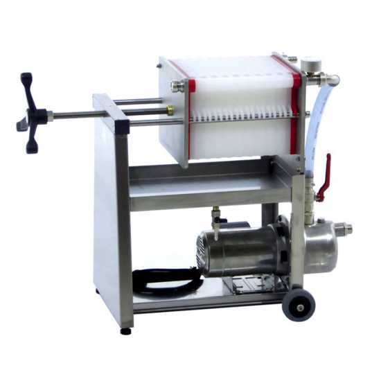 Enotecnica Pillan AF20 - Filtro a cartoni per vino carrellato - Pompa in INOX