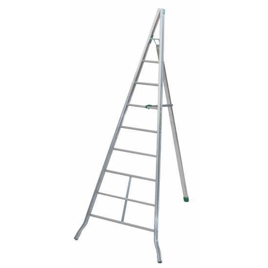 Facal AGRI AG300 - Scala a tre piedi agricola in alluminio, 8 gradini, 3 m - da potatura - conica - Altezza stimata operativa 4 m