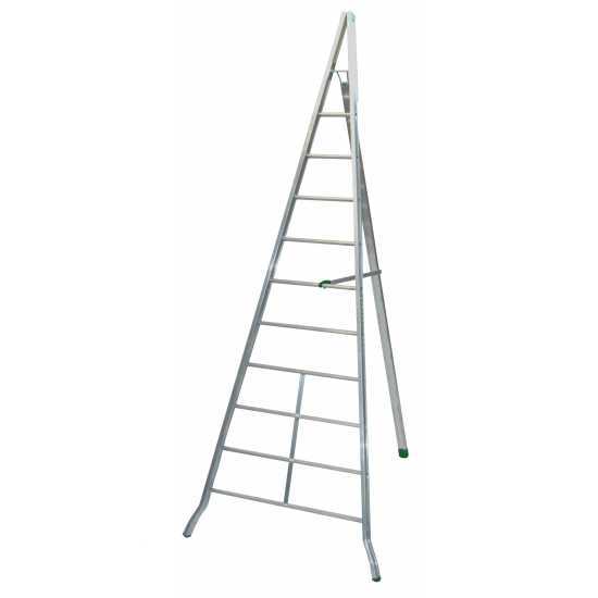 Facal AGRI AG350 - Scala a tre piedi agricola in alluminio, 10 gradini, 3.50 m - da potatura - conica - Altezza stimata operativa 4.50 m