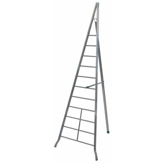 Facal AGRI AG400 - Scala a tre piedi agricola in alluminio, 11 gradini, 4 m - da potatura - conica - Altezza stimata operativa 5 m