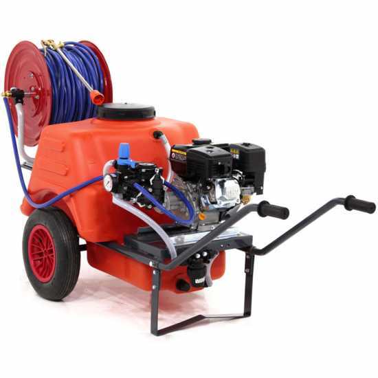 Kit motopompa irroratrice Comet MTP MC 25 Loncin e carrello Dal Degan con serbatoio 150L