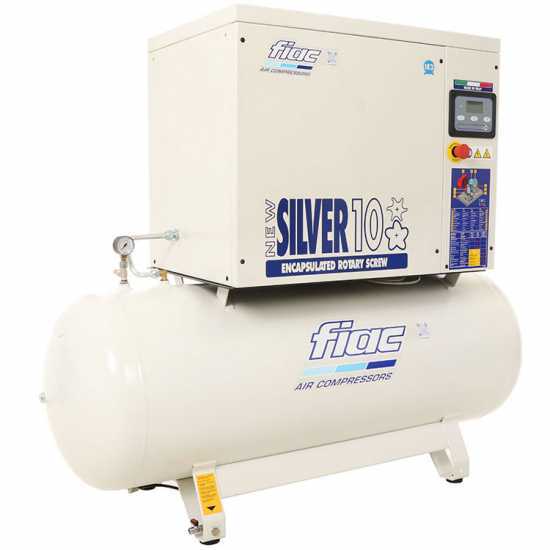 FIAC New Silver 10/300 - Compressore rotativo trifase a vite silenziato - Motore 10 HP 